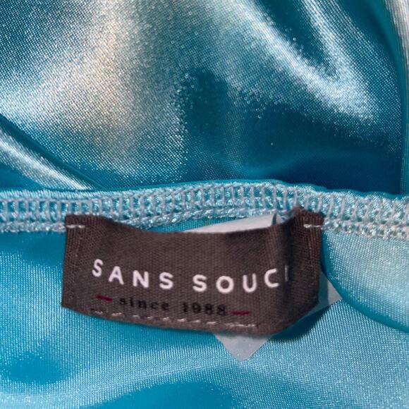 Turquoise Blue Silky Dress - Picture 5 of 5